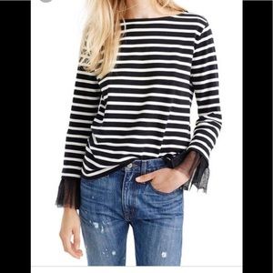 Jcrew black and white striped top